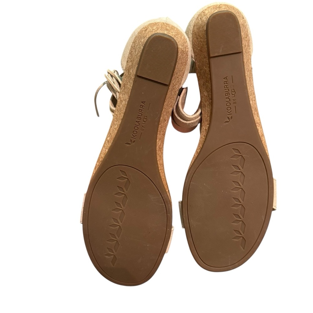 Koolaburra UGG Saige ankle strap open toe fringe tassel suede women’s 12 sandal - Picture 3 of 9
